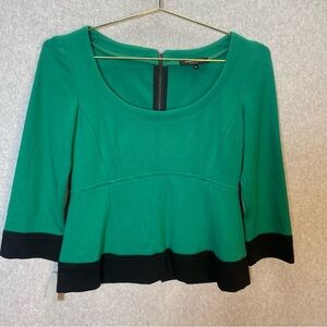 Nanette Lepore Wool Blend Peplum Rear Zip Top